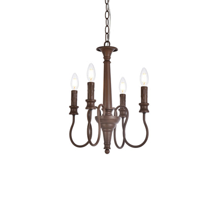 Flynx 4 lights pendant in weathered oak