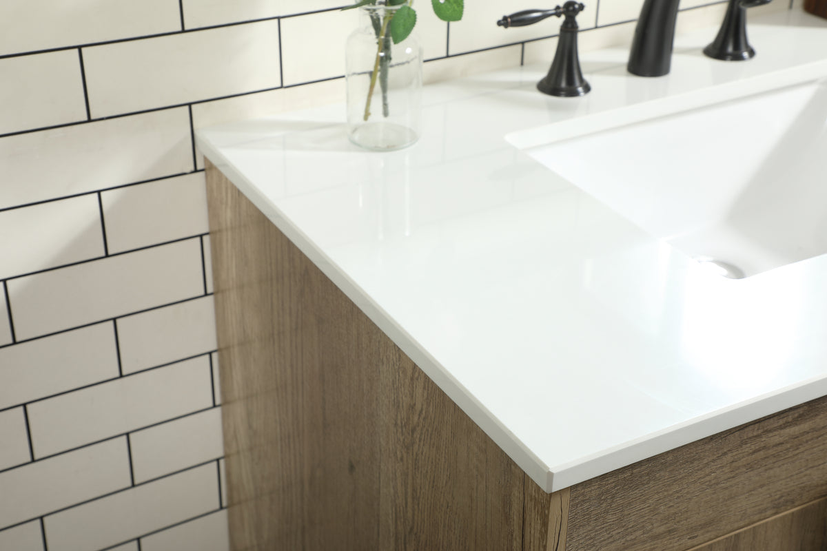 36 inch Single bathroom vanity in natural oak