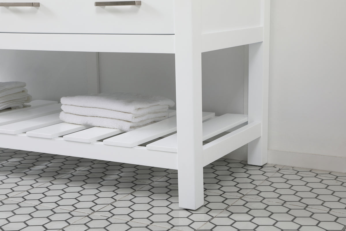 60 inch double bathroom vanity in white