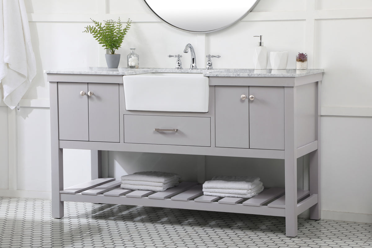 60 inch Single bathroom vanity in black