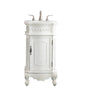 19 inch Single Bathroom vanity in antique white with ivory white engineered marble