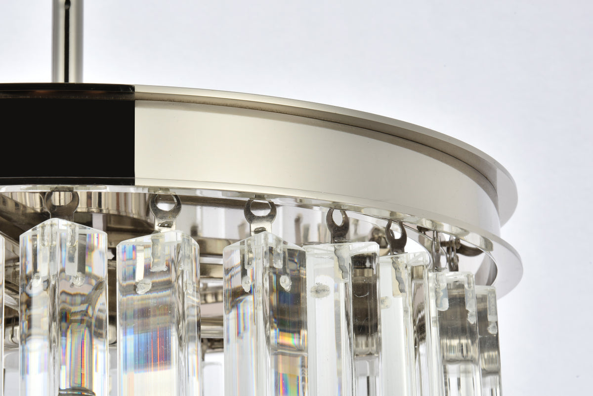 Sydney 3 light polished nickel Pendant Clear Royal Cut Crystal