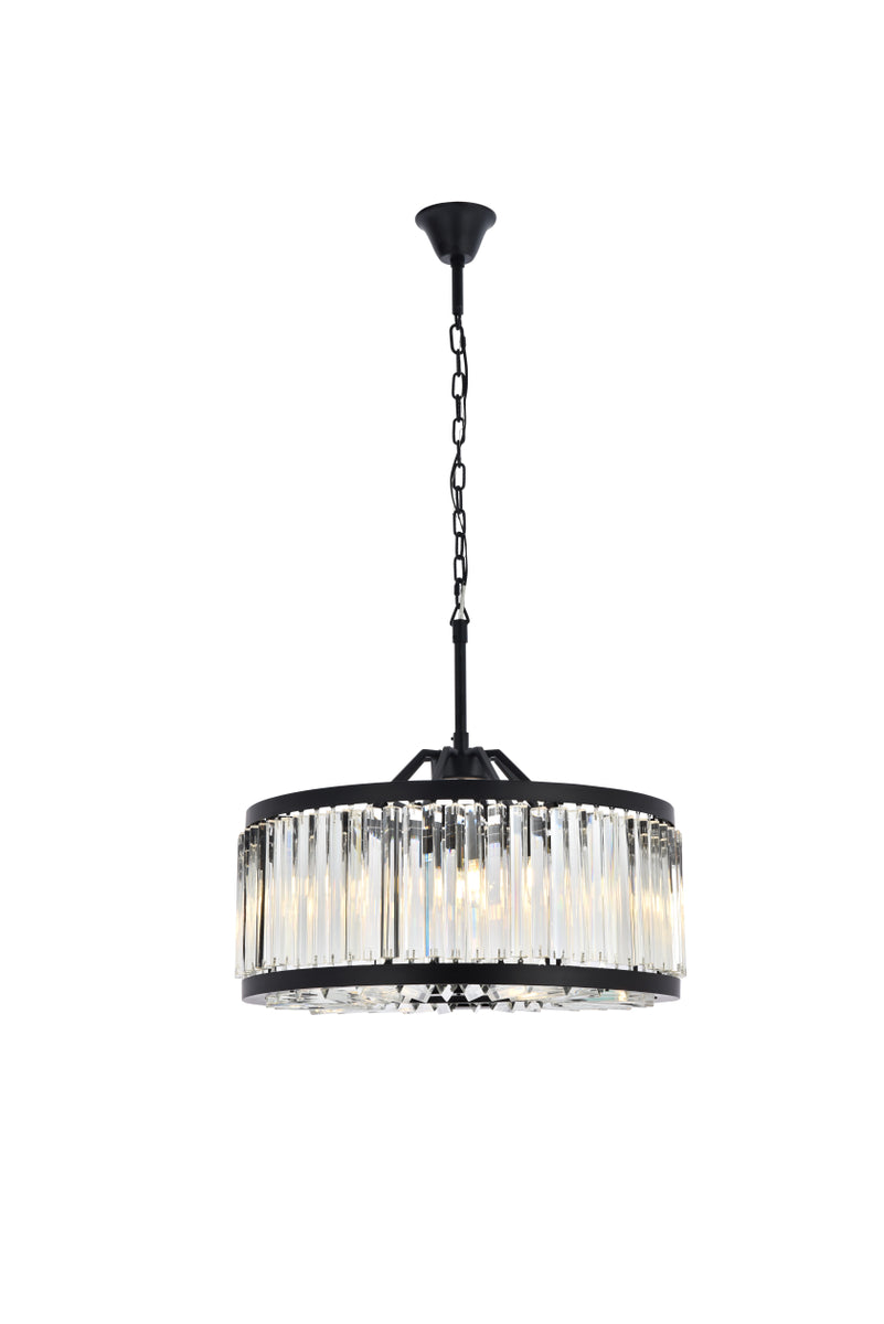Chelsea 8 light Matte Black Chandelier Clear Royal Cut Crystal