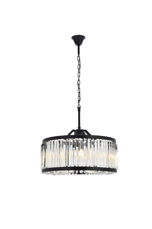 Chelsea 8 light Matte Black Chandelier Clear Royal Cut Crystal