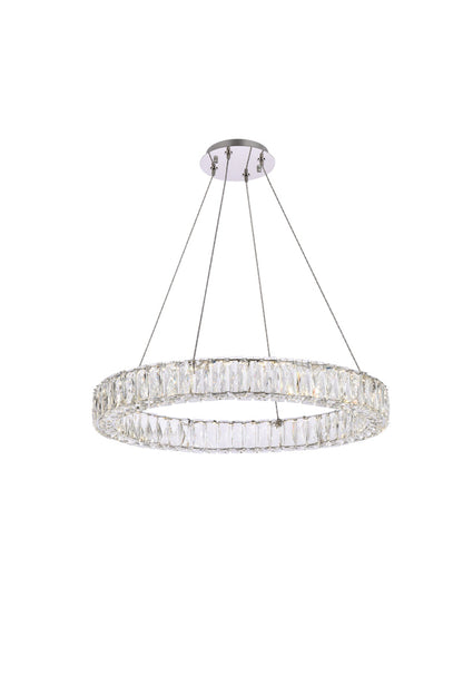 Monroe 26 inch LED round Single pendant in chrome