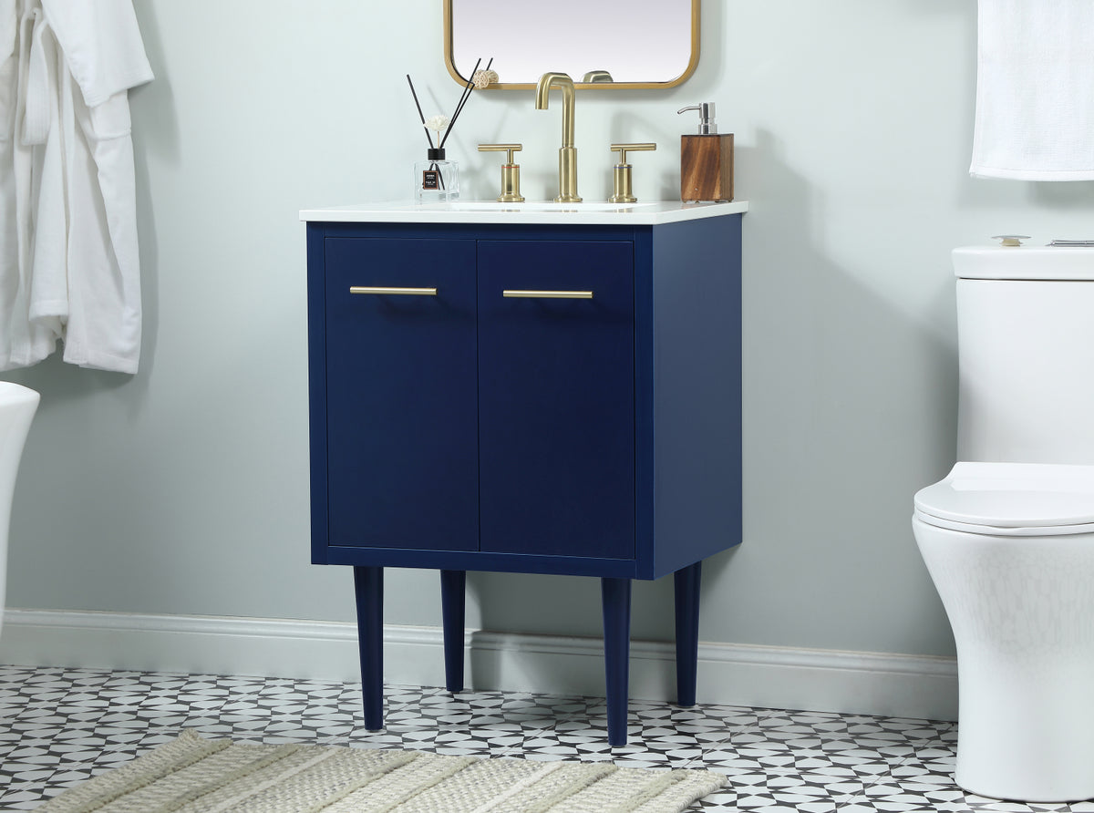 24 inch Single bathroom vanity in blue