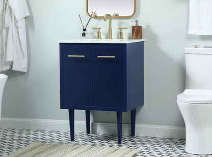 24 inch Single bathroom vanity in blue