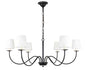Eclipse 6 light Black and White shade chandelier