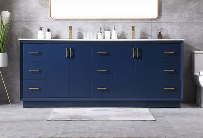 84 Inch Double Bathroom Vanity In Blue