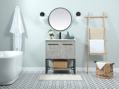 30 inch Single bathroom vanity in concrete grey