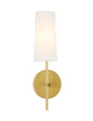 Mel 1 light Brass and White shade wall sconce