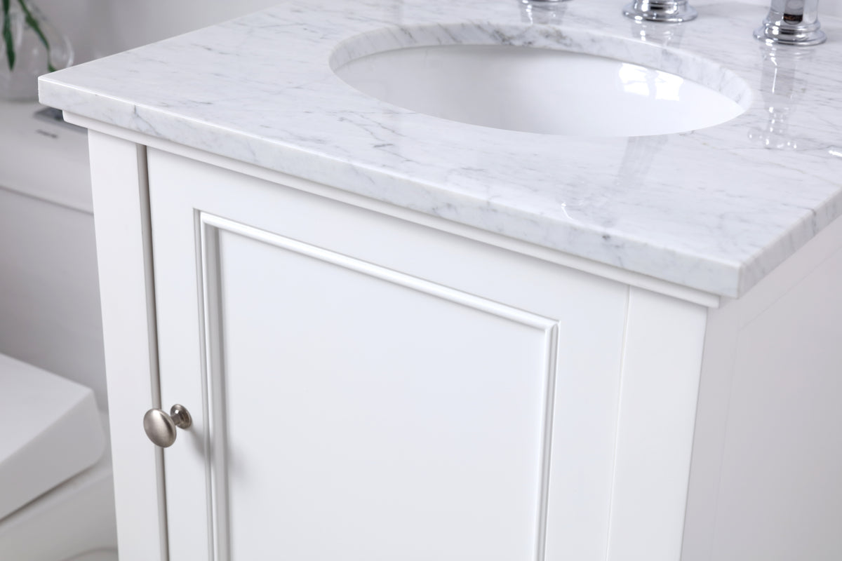 19 in. Single bathroom vanity set in White