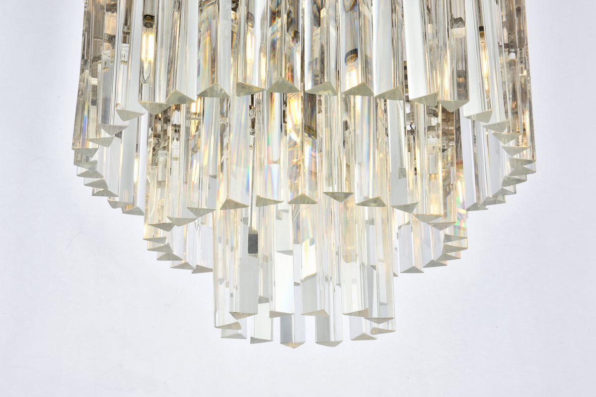 Sydney 9 light polished nickel Flush Mount Clear Royal Cut Crystal