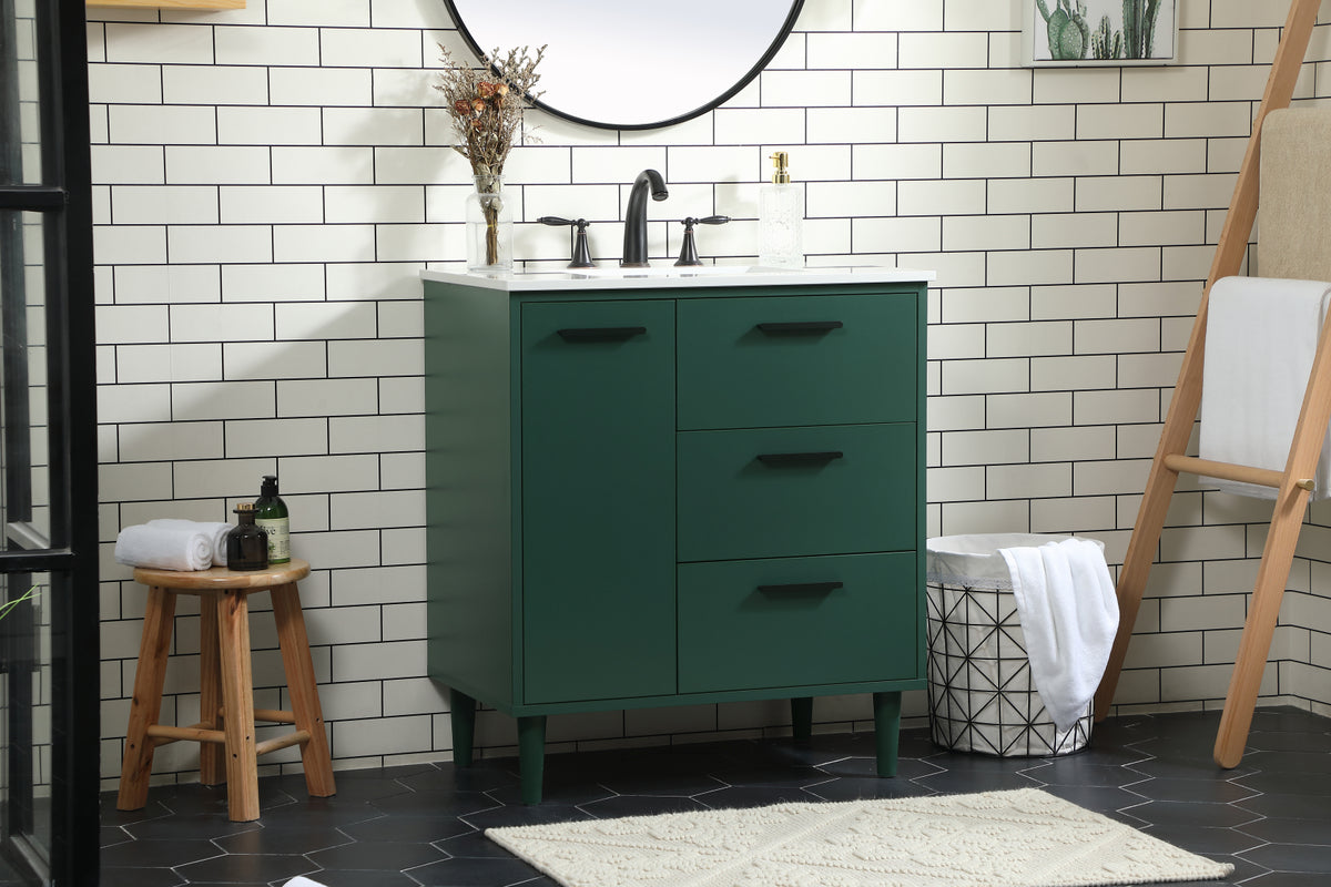 30 inch bathroom vanity in Green
