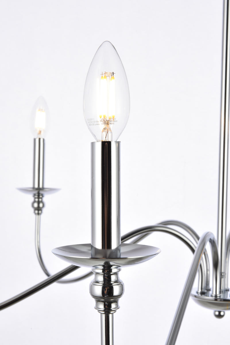 Rohan 6 lights polished nickel chandelier