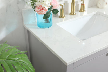 30 inch Single bathroom vanity in grey with backsplash