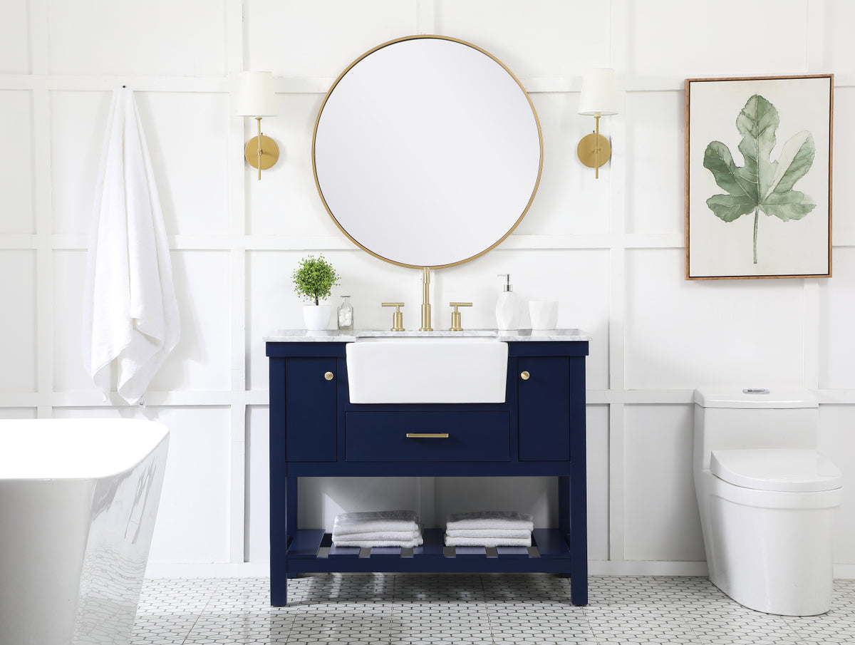 42 inch Single bathroom vanity in blue