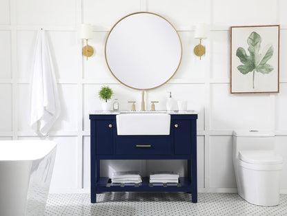 42 inch Single bathroom vanity in blue