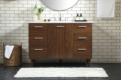 48 inch bathroom vanity in Walnut