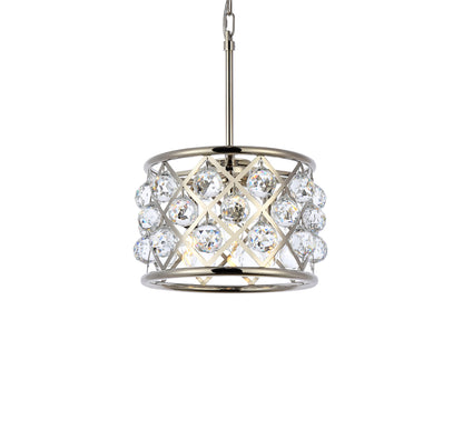 Madison 3 light polished Nickel Pendant Clear Royal Cut Crystal