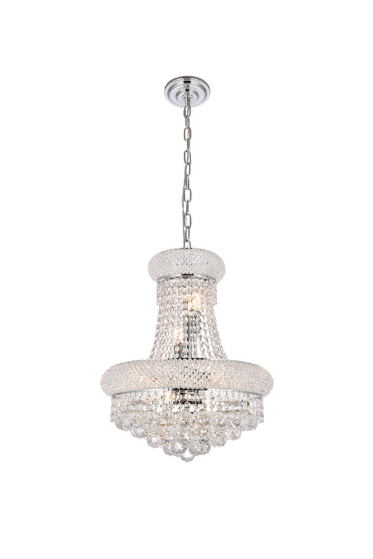 Primo 8 light Chrome Pendant Clear Royal Cut Crystal