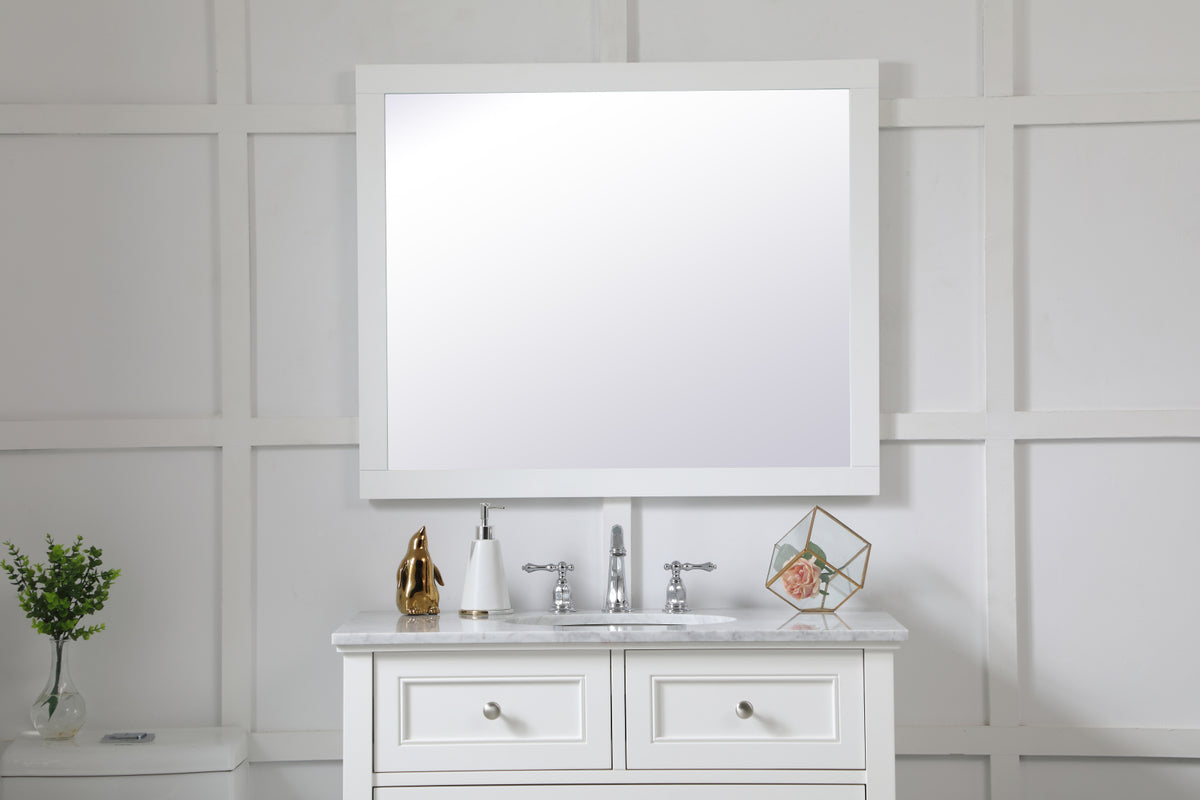 Aqua rectangle vanity mirror 30 inch in White