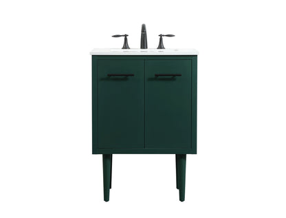 24 inch Single bathroom vanity in green