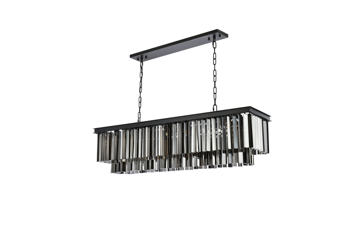 Sydney 12 light Matte Black Chandelier Silver Shade (Grey) Royal Cut Crystal