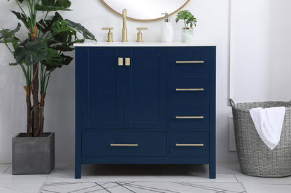 36 inch Single Bathroom Vanity in Blue