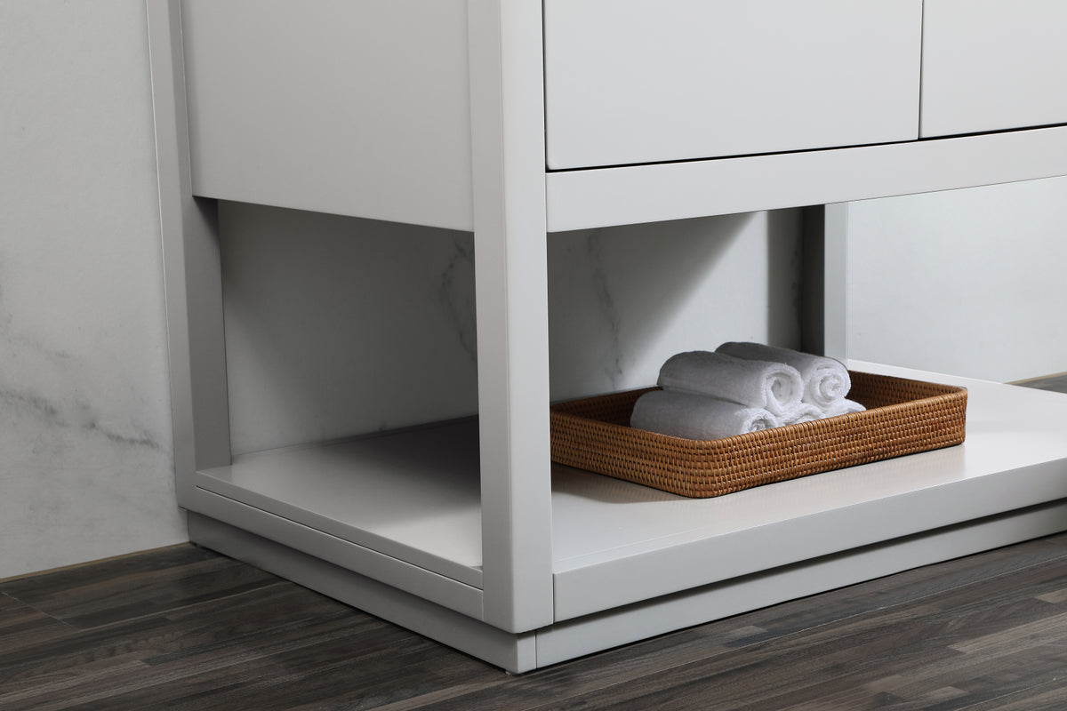 36 inch Single bathroom vanity in grey with backsplash