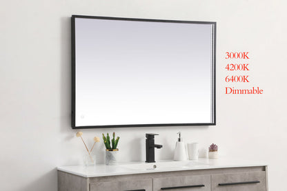 Pier 27x40 inch LED mirror with adjustable color temperature 3000K/4200K/6400K in black