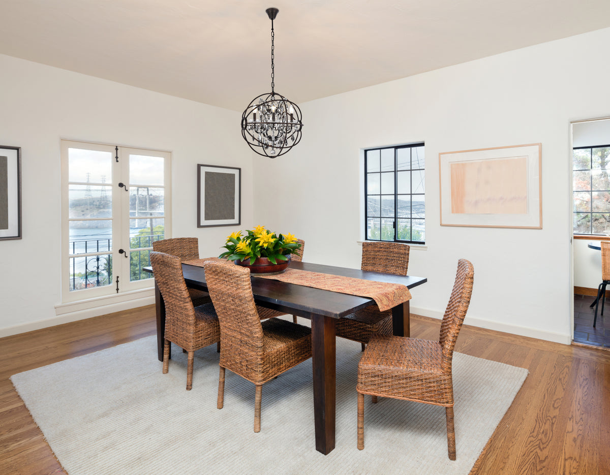 Geneva 5 light dark bronze Pendant Silver Shade (Grey) Royal Cut crystal