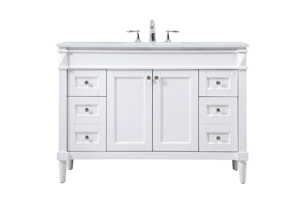 48 inch Single bathroom vanity in white