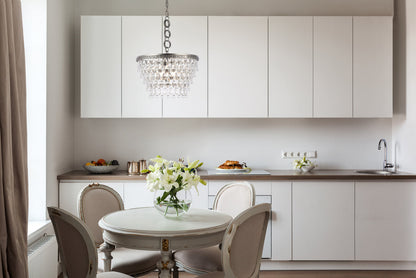 Nordic 5 light antique silver Pendant Clear Royal Cut Crystal