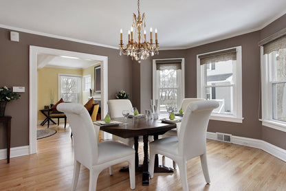 Rosalia 6 light French Gold Chandelier Golden Teak (Smoky) Royal Cut Crystal