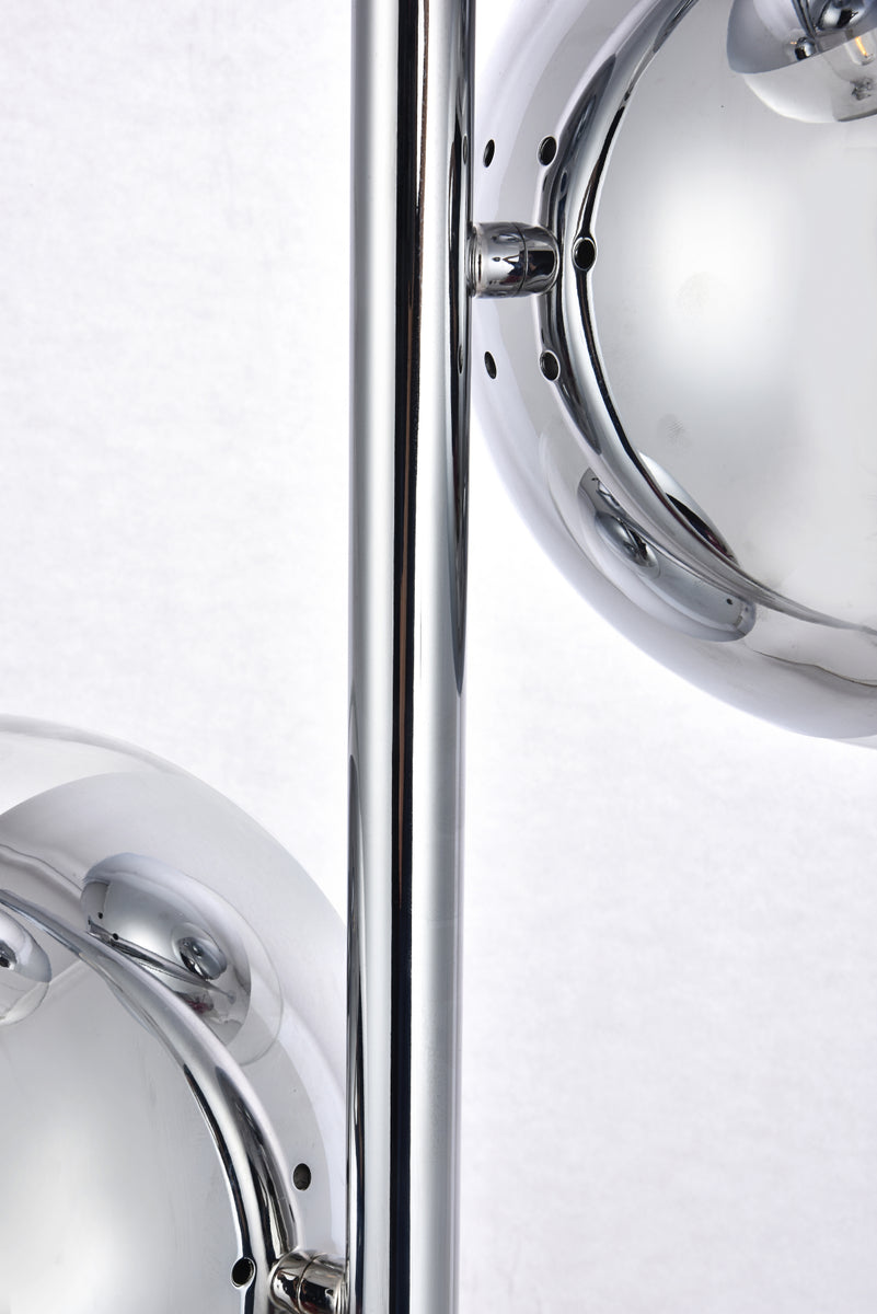 Eclipse 3 Lights Chrome Floor Lamp With Clear Glass