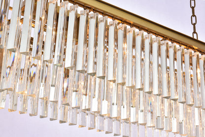 Sydney 50 inch rectangle crystal chandelier in satin gold