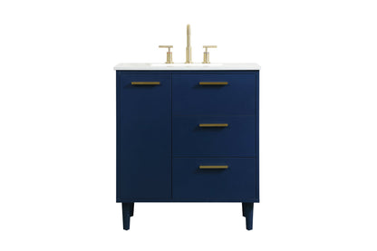 30 inch bathroom vanity in Blue