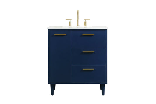 30 inch bathroom vanity in Blue