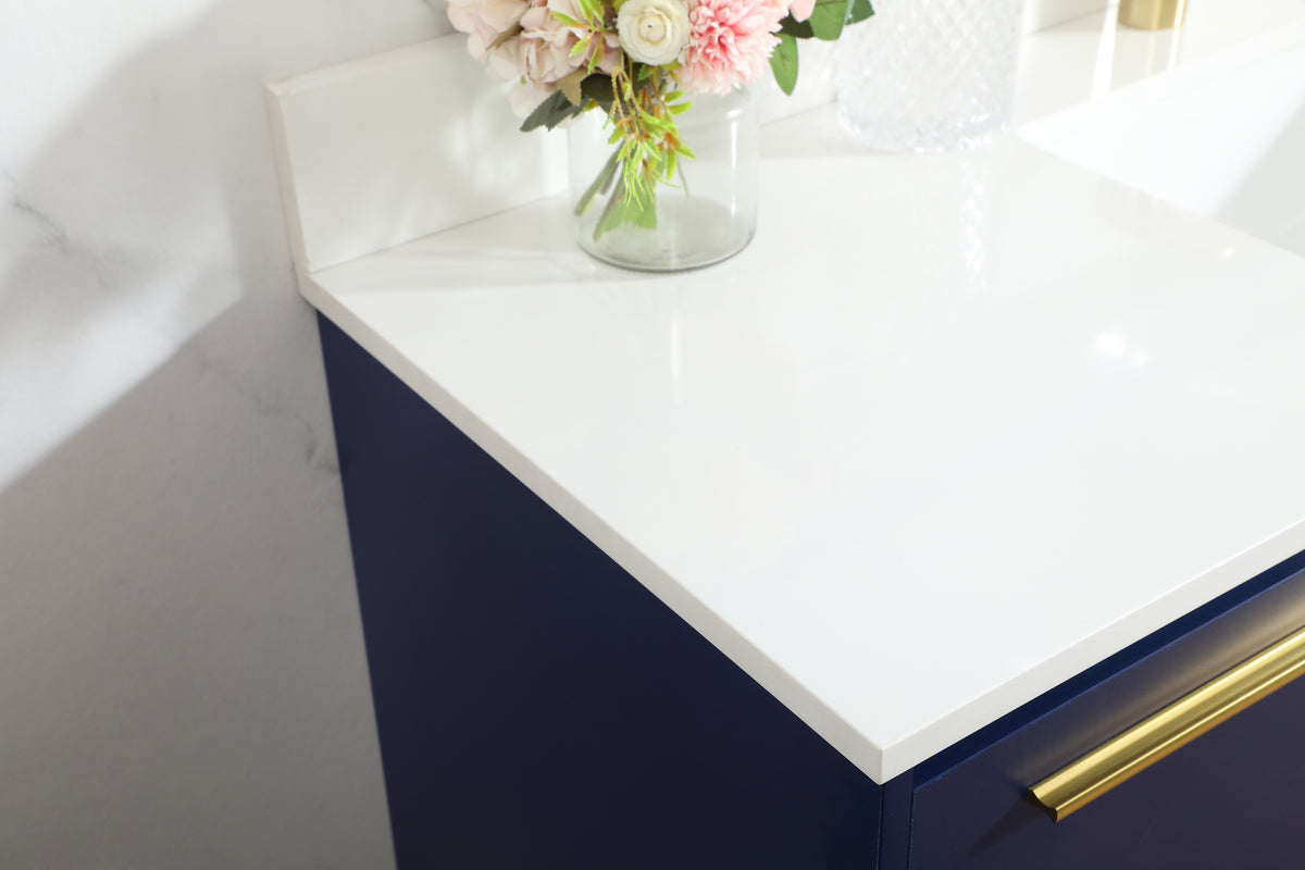 48 inch Single bathroom vanity in blue with backsplash