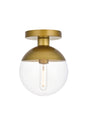 Eclipse 1 Light Brass Flush Mount With Clear Glass