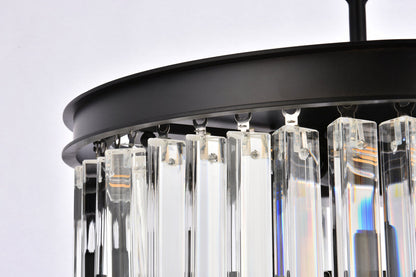 Sydney 6 light Matte Black Pendant Clear Royal Cut Crystal