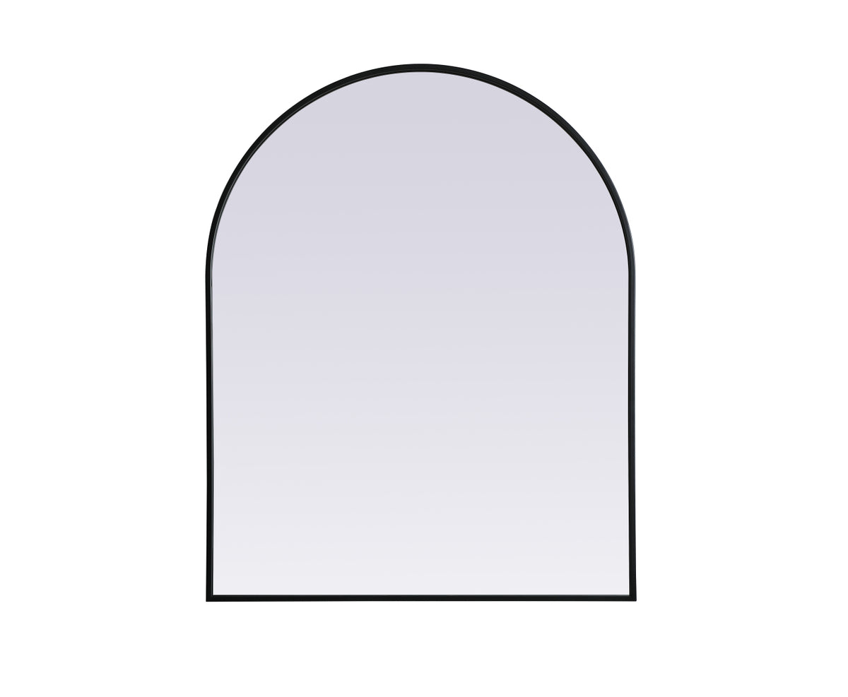 Metal Frame Arch Mirror 33x42 Inch in Black