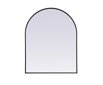 Metal Frame Arch Mirror 33x42 Inch in Black