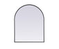 Metal Frame Arch Mirror 33x42 Inch in Black