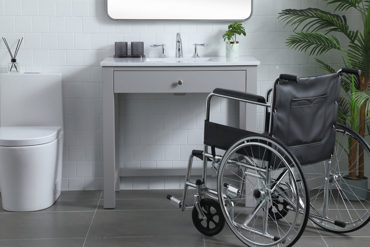 36 Inch ADA Compliant Bathroom Vanity In Grey