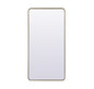 Soft Corner Metal Rectangle Full Length Mirror 30x60 Inch in Brass