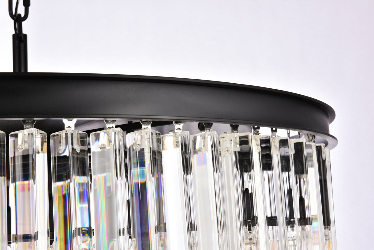 Sydney 8 light Matte Black Chandelier Clear Royal Cut Crystal