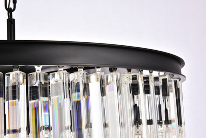 Sydney 8 light Matte Black Chandelier Clear Royal Cut Crystal