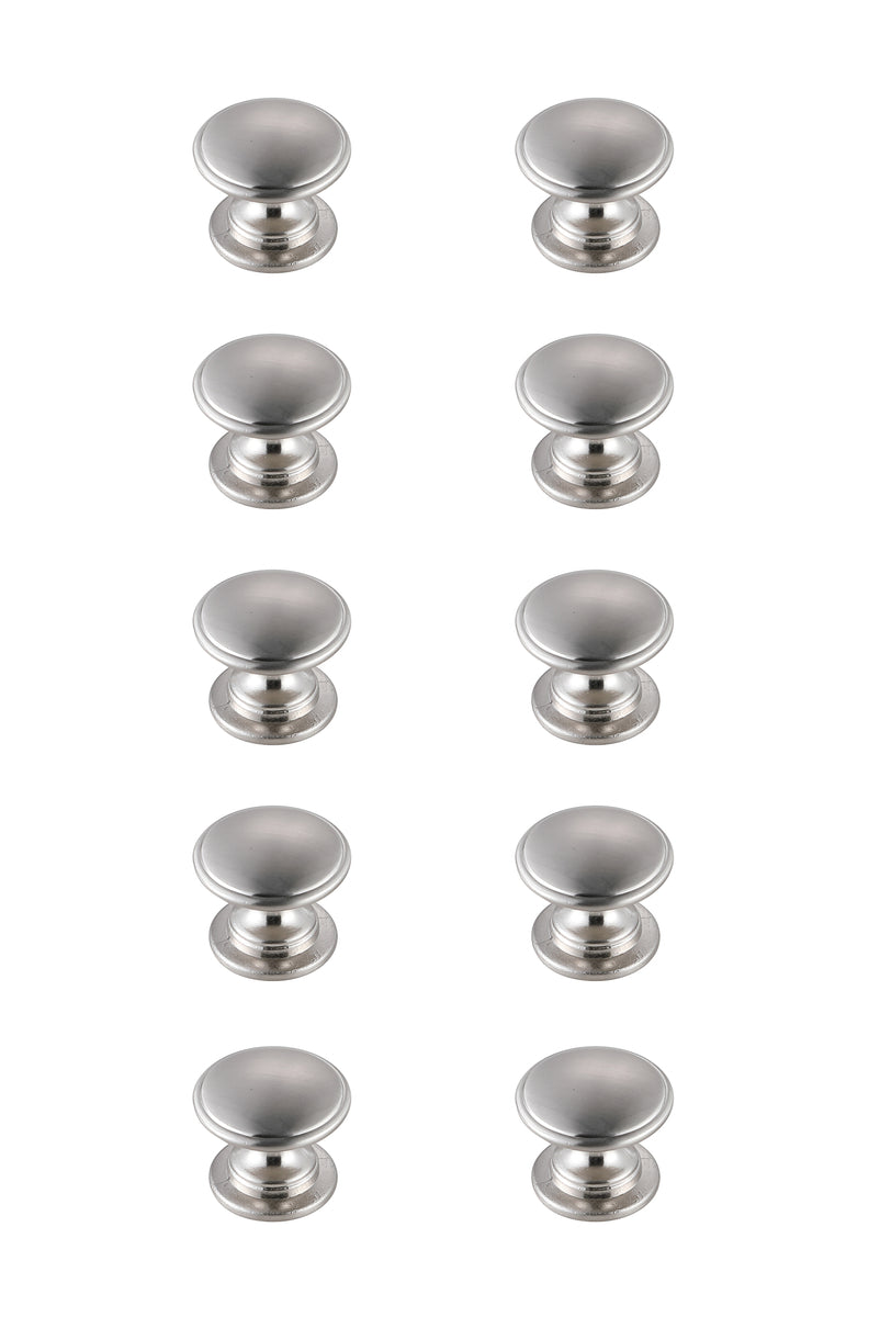 Kaid 1.2" Diameter Brushed Nickel Mushroom Knob Multipack (Set of 10)